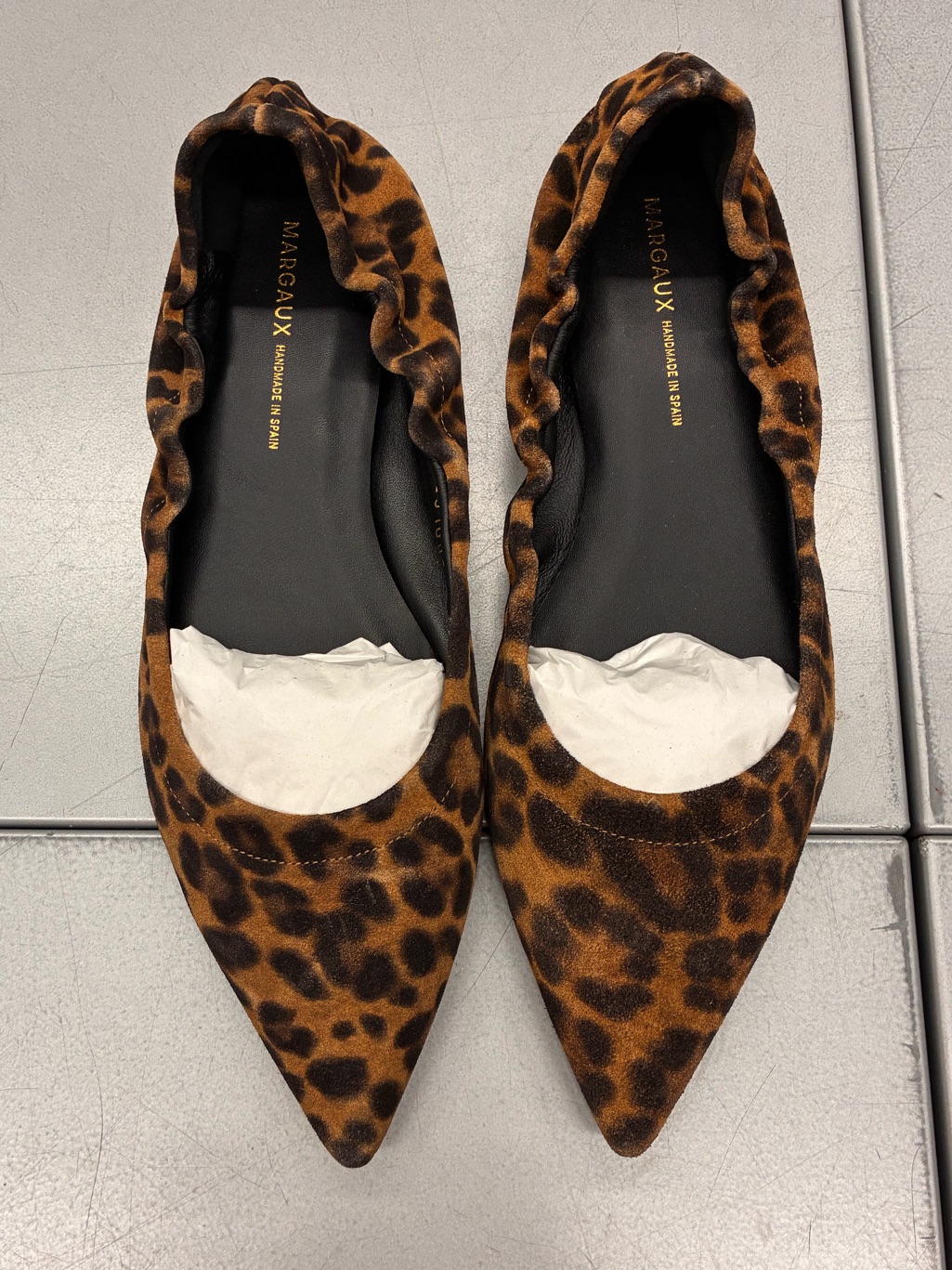 Margaux Roma Leopard-Print Pointed Ballet Flat - Brown/Black. Size 37 — image 7 of 8